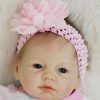 Authentic Adorable Realistic Newborn About 22″ 52~55cm Handmade Lifelike Newborn Baby Doll Reborn Soft Silicone Vinyl Hair Rooted Gift for Girl 1